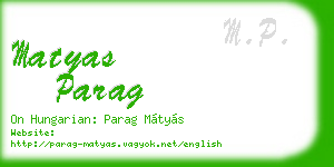 matyas parag business card