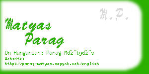 matyas parag business card